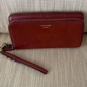 Coach British Tan Wristlet Wallet
